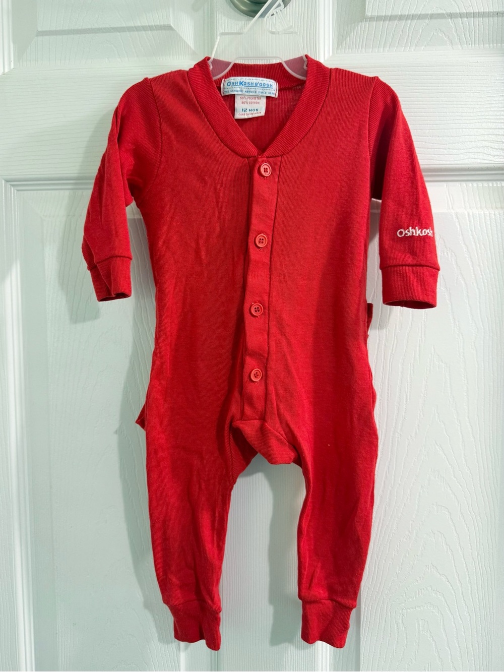 Vintage OshKosh B'gosh Red Baby One-Piece Sleeper